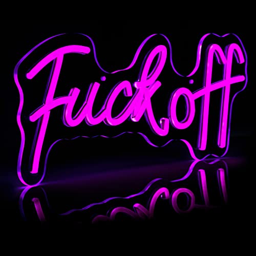 FPYJG Fuck Off LED neon sign for home decor art wall lights (Violet)