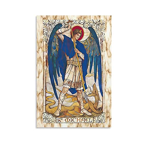 St MIchael The Archangel Angel Saint Poster Wall Art Poster Scroll Canvas Painting Picture Living Room Decor Home Framed/Unframed 24x36inch(60x90cm)