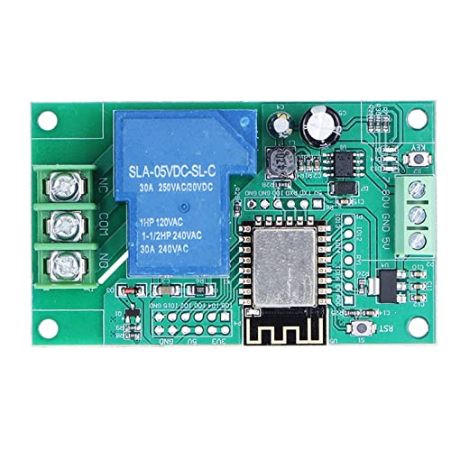 Relay Module Board, WiFi Control 1 Channel Development Board with Pin Headers Sockets for Smart Home Wireless Control