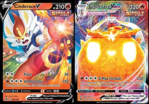 Cinderace V & Vmax 045/264 – Fusion Strike – Pokemon Ultra Rare Card Lot
