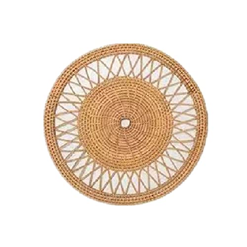 FGYZYP Handmade Hanging Woven Wall Basket Decor, Round Boho Unique Wicker Wall Decor, Rustic Decorative Seagrass Flat Baskets Bowl Tray for Home Table Wall Art Living Room Bedroom Indoor Outdoor