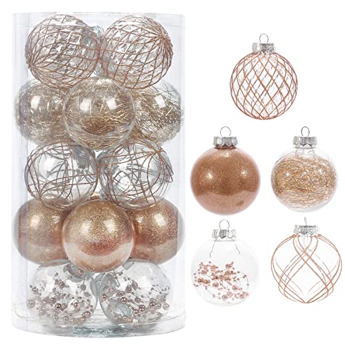 Christmas Ball Ornaments Set, 20ct Large Clear Shatterproof 3.15″ Christmas Ornaments for Christmas Tree Decoration Hanging Decorative Baubles for Halloween Thanks Giving Xmas Holiday Wedding Party