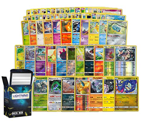 Lightning Card Collection Box Bundle Includes and Compatible with 50 Pokemon Cards