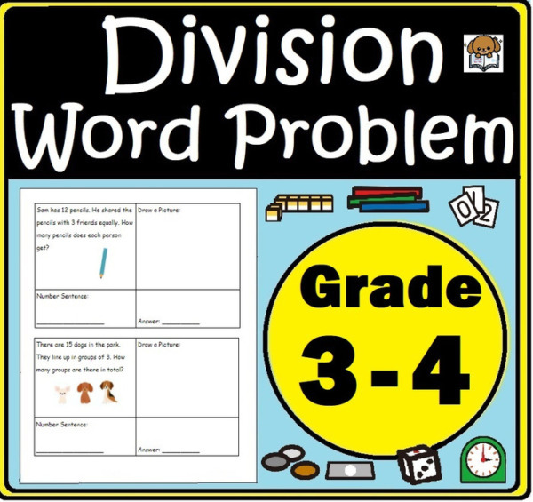 100 Division Word Problems Worksheet Printable