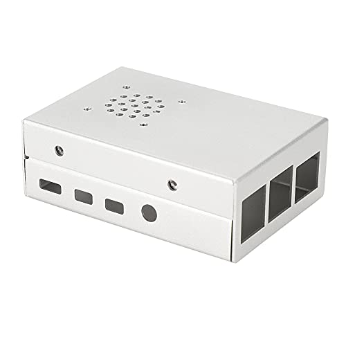 Chassis Shell Protection, Suitable for Raspberry Pi 4B, Protective Aluminum Alloy Metal Porous Shell, Best Cooling Effect(Silver)