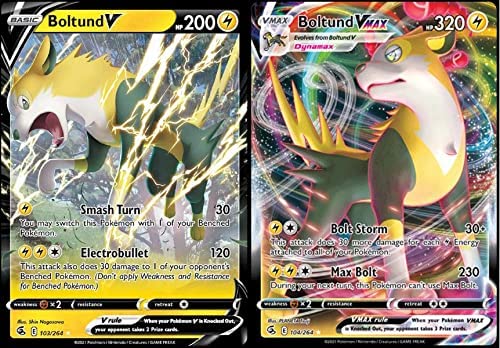 Boltund V & Vmax – 104/264 Fusion Strike – Pokemon Ultra Rare 2 Card Lot