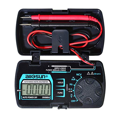 allsun em3085a 3 3/4 Digits Auto Ranging Pocket Digital Multimeter Mini Electrical Mete AC/DC Ohm Volt Amp Capacitance Frequency Diode Continuity LCD Home Measuring Tool