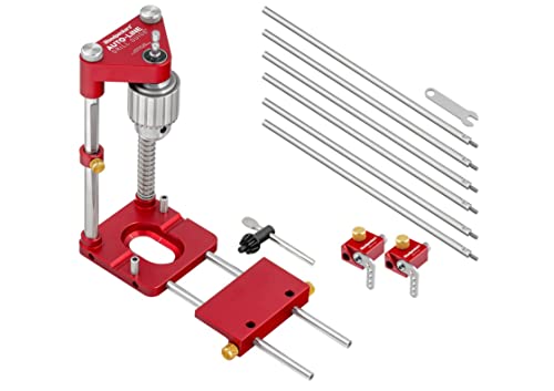 Woodpeckers Auto Line Drill Guide Deluxe Kit, Portable Drill Guide, Includes Drill Guide, 6 Extension Rods, 2 Flip Stops And Wrench