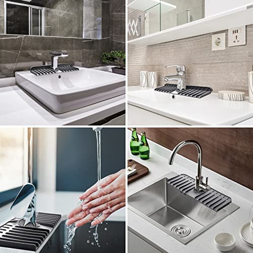 Silicone Faucet Handle Drip Catcher Tray – Kitchen Guard Silicone Faucet Drip Catcher Kitchen Sink Faucet Splash Guard – Silicone Sink Faucet Mat for Kitchen Bathroom-Guard(Slate Grey) | The Storepaperoomates Retail Market - Fast Affordable Shopping