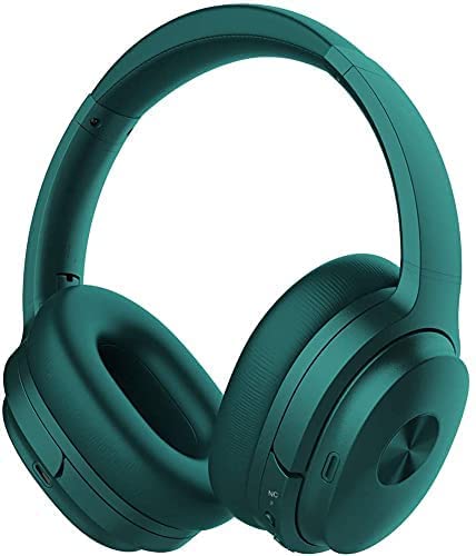 Active Noise Cancelling Headphones Bluetooth Headphones Wireless Headphones Over Ear Built-in Microphone Deep Bass, 30 Hours for Travel/Work/TV/Computer/Cellphone – Green