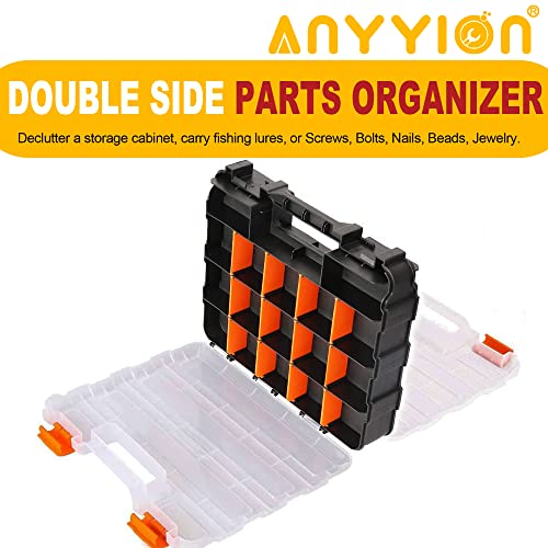 Anyyion Small Parts Organizer, 34-Compartments Double Side parts organizer with Removable Dividers for Hardware, Screws, Bolts, Nails, Beads, Jewelry & More by Stalwart | The Storepaperoomates Retail Market - Fast Affordable Shopping