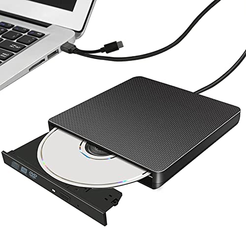 aelrsoch External CD/DVD Drive for Laptop USB3.0 Portable CD DVD +/-RW, External DVD Drive/CD ROM Rewriter Burner Writer Compatible with Laptop Desktop PC Windows Mac Pro MacBook