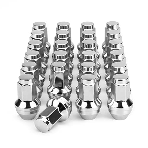 glorider M14x2.0 OEM Lug Nuts for 2000-2014 f150, 24pcs 14 x 2 Lugnuts ONE-Piece Large Acorn Wheels Accessories for 00-14 F-150 Expedition Lincoln Navigator SUV Truck 21mm Hex Chrome Factory Stock