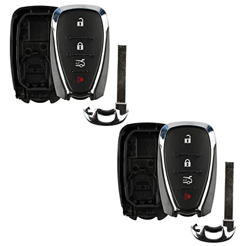 2x Keyless Option Remote Key Fob Shell 4btn Case Cover For Chevrolet (HYQ4EA)