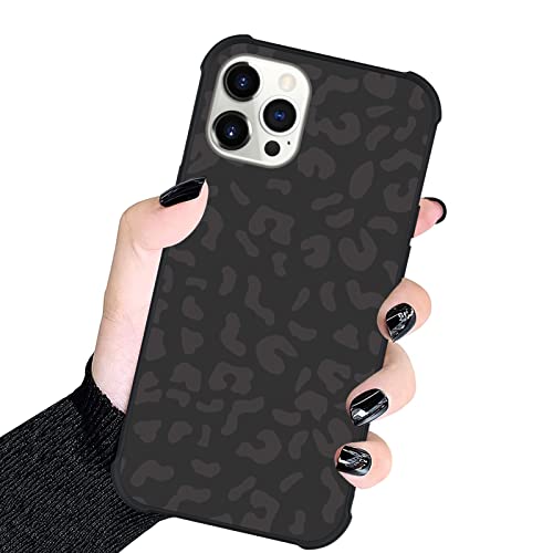 KANGHAR Case Compatible with iPhone 13 Pro Max,Black Leopard Design,Tire Texture Non-Slip +Shockproof Rugged TPU Protective Case for iPhone 13 Pro Max 6.7 Inch-Leopard Pattern