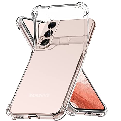 Galaxy S22 5G Case, OUBA Rubber Slim Thin Flexible Clear TPU Shock-Absorbing Corners Anti-Scratches Lightweight Gel Soft Silicone Protective Case Cover for Samsung Galaxy S22 5G – Clear