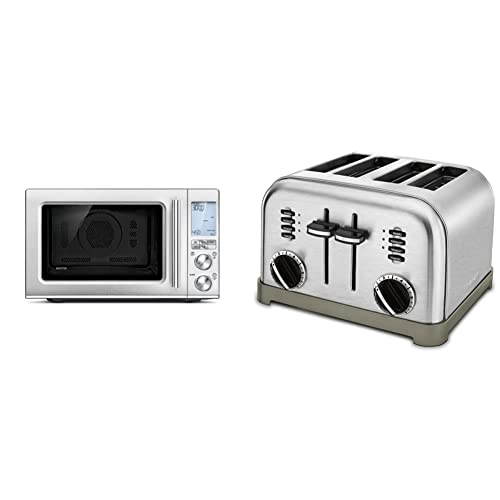 Breville Combi Wave 3-in-1 Microwave, Air Fryer, and Toaster Oven, Brushed Stainless Steel, BMO870BSS1BUC1 & Cuisinart CPT-180P1 Metal Classic 4-Slice Toaster, Brushed Stainless