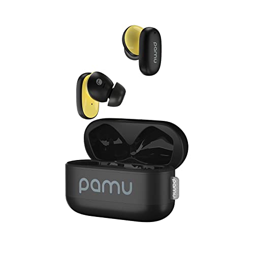 pamu Z1 Wireless Earbuds Active Noise Cancelling Earphones Bluetooth 5.2 with Dual ANC 4 Mics ENC, in-Ear Headphones with Charging Case Hi-Fi Sound, Low Latency Game Mode, Touch Control (Black)