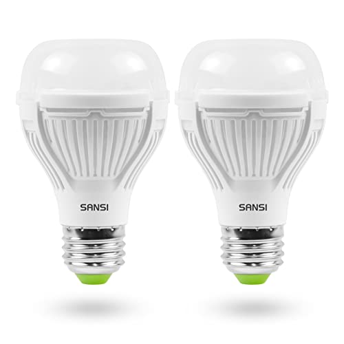SANSI 100W Equivalent A19 LED Light Bulbs, 22-Year Lifetime 2 Pack 1600 Lumen LED Bulb 3000K Soft White with Ceramic Technology, Non-Dimmable, Efficient, Safe, 13W Energy Saving for Bedroom Lighting