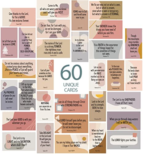 DiverseBee Inspirational Prayer Cards, 60 Unique Bible Verse Cards, Assorted Mini Scripture Cards, Encouragement Motivational Cards, Christian Bible Gifts