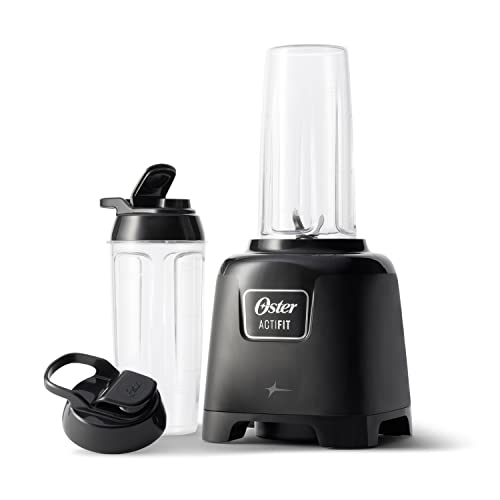 Oster Personal Blender for Shakes, Smoothies, and Single Serve Portable Cups with 2 20-ounce On-the-Go Spill Proof Cups and Lids, BPA-Free & Dishwasher-Safe, Black