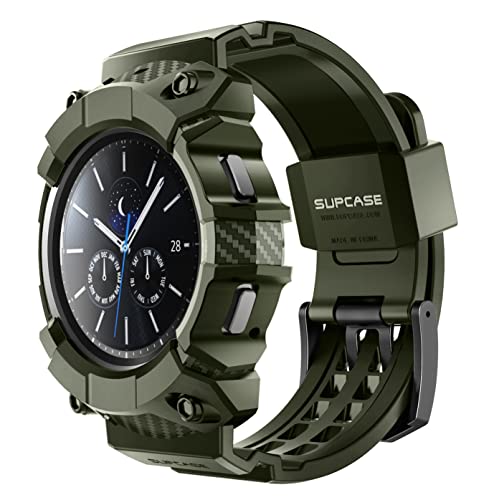SUPCASE [Unicorn Beetle Pro] Series Case for Galaxy Watch 4 Classic [46mm] 2021 Release, Rugged Protective Case with Strap Bands (DarkGreen)