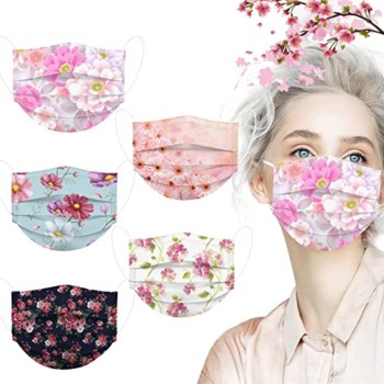 SHENQI 50 Packs Floral Disposable Face_Masks Adult Designs for Spring Summer 3-Ply Flower Facemasks Holiday Paper Masks Women Men | The Storepaperoomates Retail Market - Fast Affordable Shopping