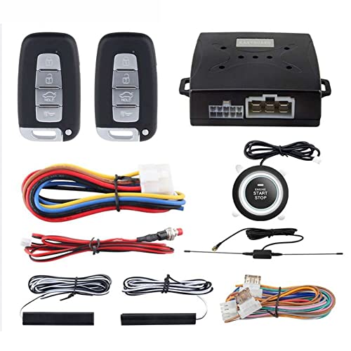 Car Keyless Entry System PKE Mode Remote Control Intelligent Alarm System Central Locking Engine Start and Stop Button Universal for 12V Cars