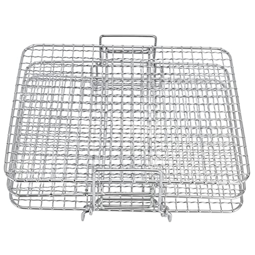 3 Layer Rectangular Grill Rack, Stainless Steel Baking & Cooking Rack Collapsible Oven Roasting Grilling Racks Fryer Accessories for Ninja AG300 AG400 fryer