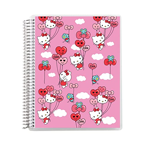 7″ x 9″ Spiral Bound Dot Grid Journal Notebook – Hello Kitty Balloons. 5mm Dot Grid. 160 Page Writing, Drawing & Art Notebook. 80Lb Thick Mohawk Paper. Stickers Included by Erin Condren.