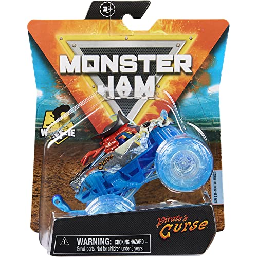 Monster Jam 2021 Spin Master 1:64 Diecast Monster Truck with Wheelie Bar: Water Elementals Trucks Pirate’s Curse