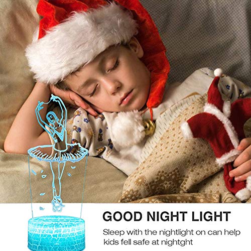 RUISTON Ballet 3D Night Light Lamp for Kids Nutcracker Ballet Gifts for Girls 7 Colors Changing with Smart Touch & Remote Control & Timer for Baby Toys Princess Bedroom Decor As Birthday Gifts Idea | The Storepaperoomates Retail Market - Fast Affordable Shopping