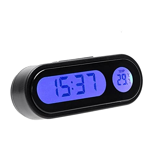 Car Digital Thermometer Clock Alarm Monitor LCD Backlight Dual Conversion Mode LED Screen Display for Car Indoor Outdoor Home