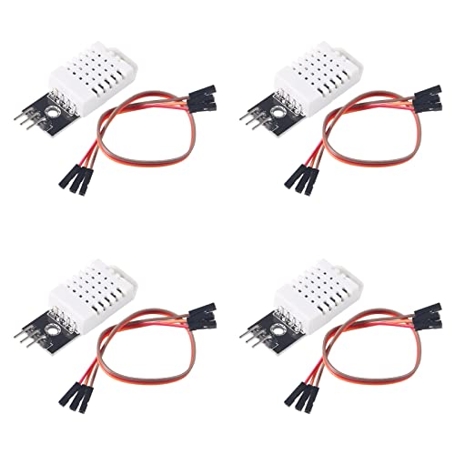 4pcs DHT22/AM2302 Temperature and Humidity Sensor Module Digital Temperature Humidity Monitor Sensor with Cable Replace SHT11 SHT15 for Electronic Practice DIY