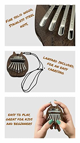 NewChord Mini Kalimba Thumb Piano 8 keys Mbira, Cute Animal shaped Kalimba for Kids, Cute Mini Instrument for kids and adults, Including Lanyard for an easy carrying, kal8mini1 | The Storepaperoomates Retail Market - Fast Affordable Shopping