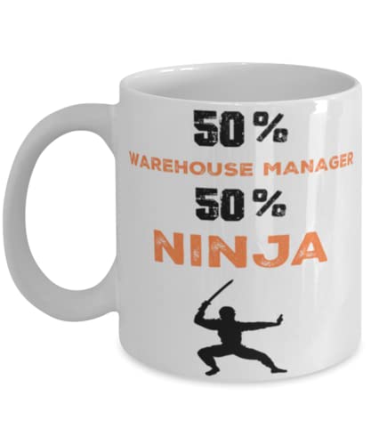 Warehouse Manager Ninja Coffee Mug, Unique Cool Gifts For Professionals and co-workers