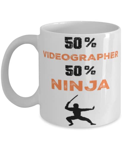 Videographer Ninja Coffee Mug, Unique Cool Gifts For Professionals and co-workers