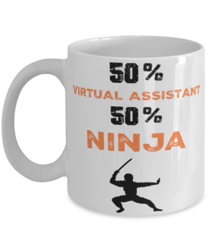 Virtual Assistant Ninja Coffee Mug, Unique Cool Gifts For Professionals and co-workers