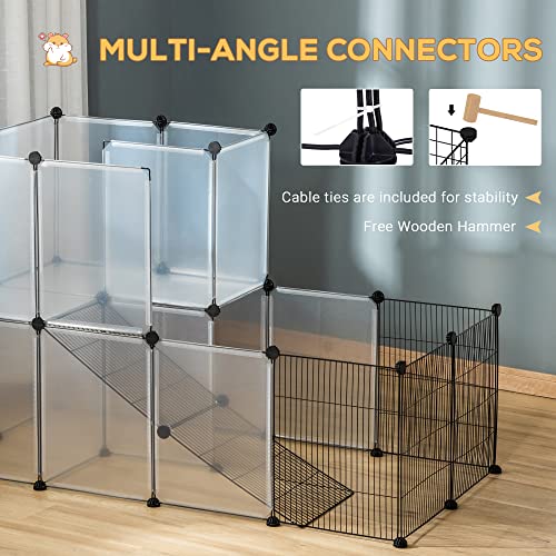 PawHut Pet Playpen DIY Small Animal Cage Portable Plastic Yard Fence for Rabbit Chinchilla Hedgehog Guinea Pig, 14 x 18 in | The Storepaperoomates Retail Market - Fast Affordable Shopping