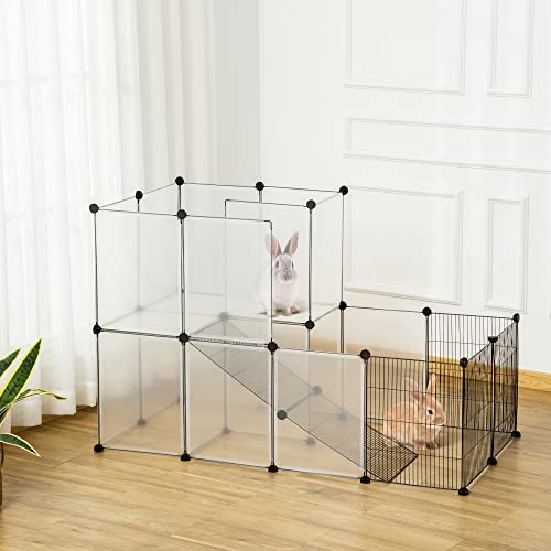PawHut Pet Playpen DIY Small Animal Cage Portable Plastic Yard Fence for Rabbit Chinchilla Hedgehog Guinea Pig, 14 x 18 in | The Storepaperoomates Retail Market - Fast Affordable Shopping