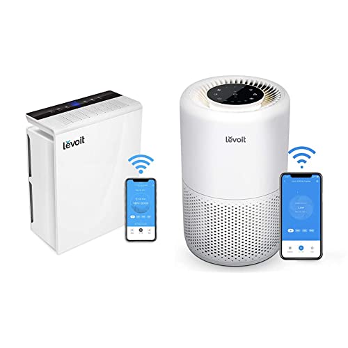 LEVOIT Smart Wi-Fi Air Purifier Large Room, H13 True HEPA Filter, White & Air Purifiers for Home, Smart WiFi Alexa Control, H13 True HEPA Filter, White