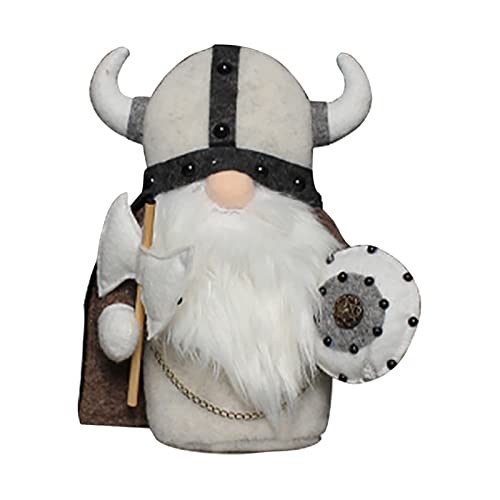 Muised Valentine’s Day Decorations – with Viking Axe and Shield Knight Faceless Doll Plush Toys for Viking Gifts for Men Gnome Christmas Decorations Plush Gnome Doll Ornament Faceless Doll Dwarf