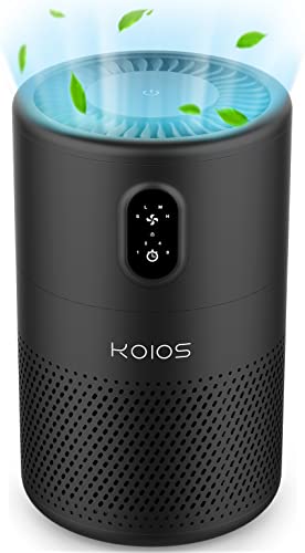 KOIOS Air Purifiers for Bedroom Home 860ft², H13 HEPA Filter Purifier for Pets Dust Mold Bacteria Allergies Smoke Pollen, Air Cleaner for Room Dorm, 20dB Quiet Dust Remover for Room, Ozone Free, Black