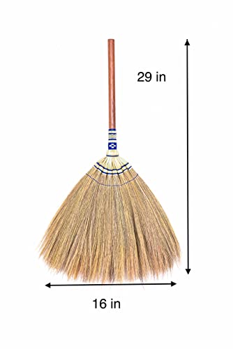 SN SKENNOVA – 28-inch of Short Asian Broom Whisk Broom Thai Natural Grass Broom Solid Wood Handle for RV’s Tent Camping | The Storepaperoomates Retail Market - Fast Affordable Shopping