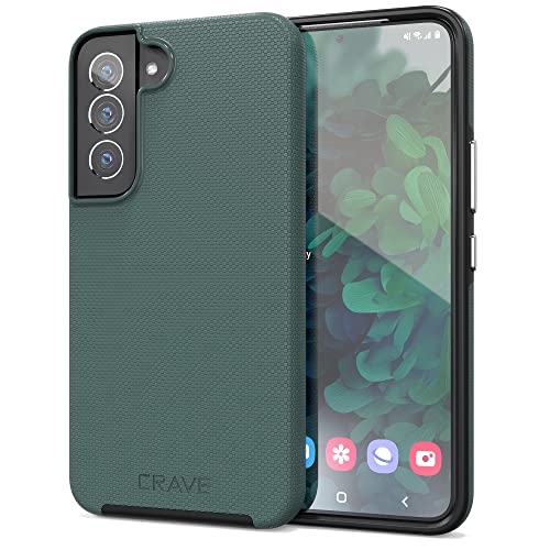 Crave Dual Guard for Samsung Galaxy S22 Case, Shockproof Protection Dual Layer Case for Samsung Galaxy S22 5G – Forest Green