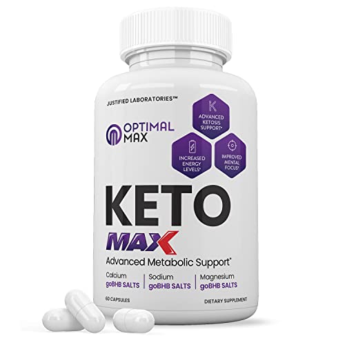 Optimal Keto Max 1200MG Pills Includes Apple Cider Vinegar goBHB Strong Exogenous Ketones Advanced Ketogenic Supplement Ketosis Support for Men Women 60 Capsules