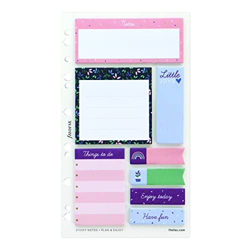 Filofax Accessory, Garden Collection, Repositionable Sticky Notes, Set of 8 Note Pads, 25 Sheets Each (B132742)