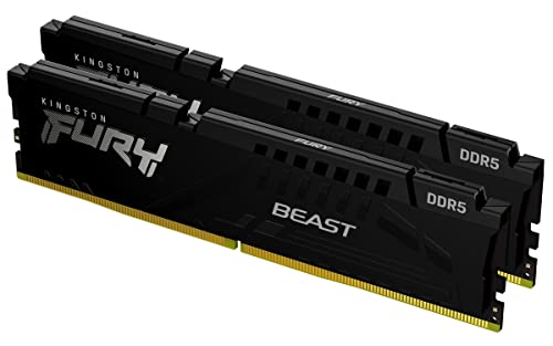 Kingston Fury Beast 32GB (2x16GB) 5600MHz DDR5 CL40 DIMM (Kit of 2) Desktop Memory KF556C40BBK2-32,Black