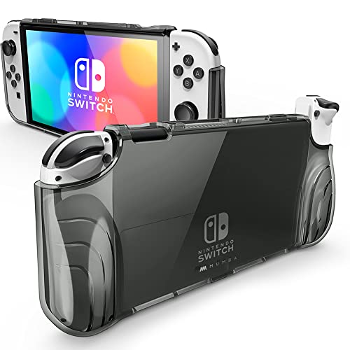 Mumba Case for Nintendo Switch OLED 2021, [Thunderbolt Series] Protective Clear Cover with TPU Grip Compatible with Nintendo New Switch OLED 7 Inch Console and Joy-Con Controller (FrostBlack)