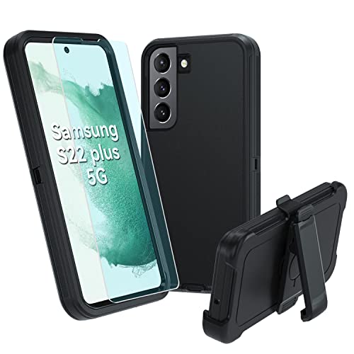 NUFR Designed case for Samsung Galaxy S22 + Plus 5G,Heavy Duty Protection Cover[Shockproof][Dropproof][Dust-Proof] for Samsung Galaxy S22 + Plus 5G Phone case (Black)